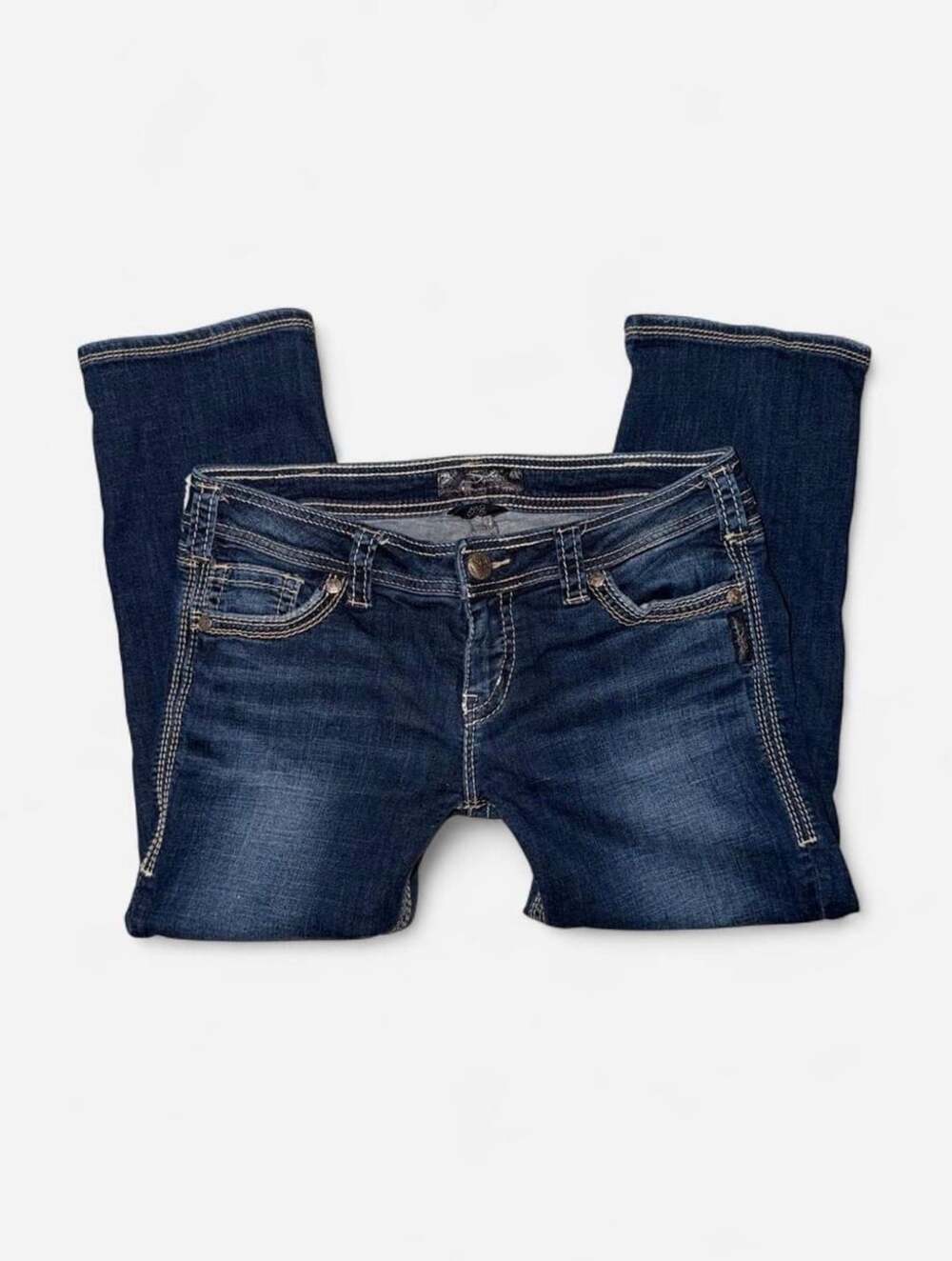 Y2K Silver Jeans Co. Aiko Capri Size W32 Dark Wash Denim